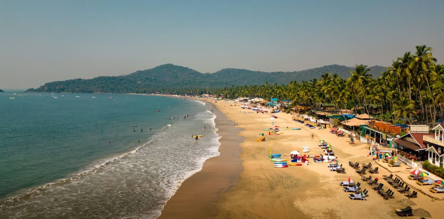 Scenic beach and coastal landscape in South Goa