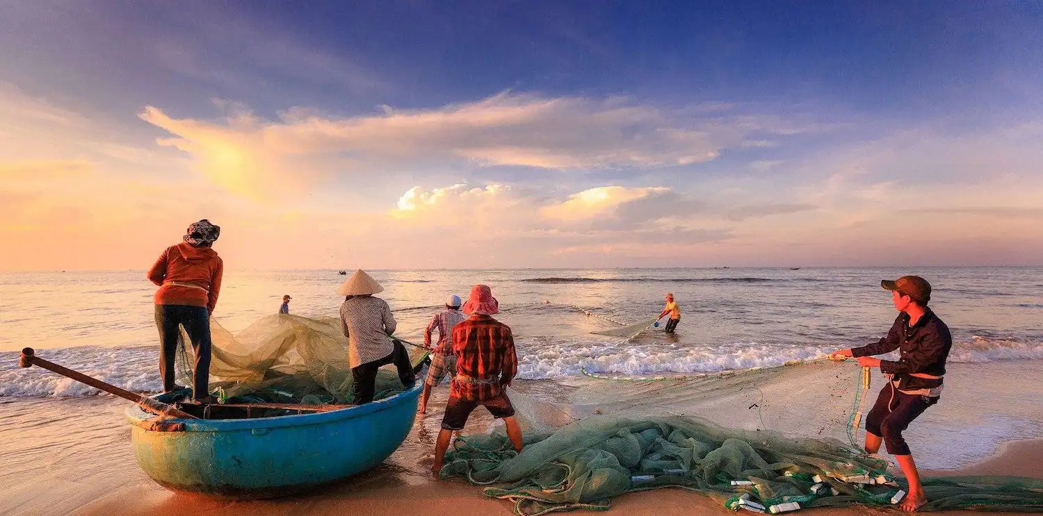 Fishing boats at Benaulim Beach South Goa