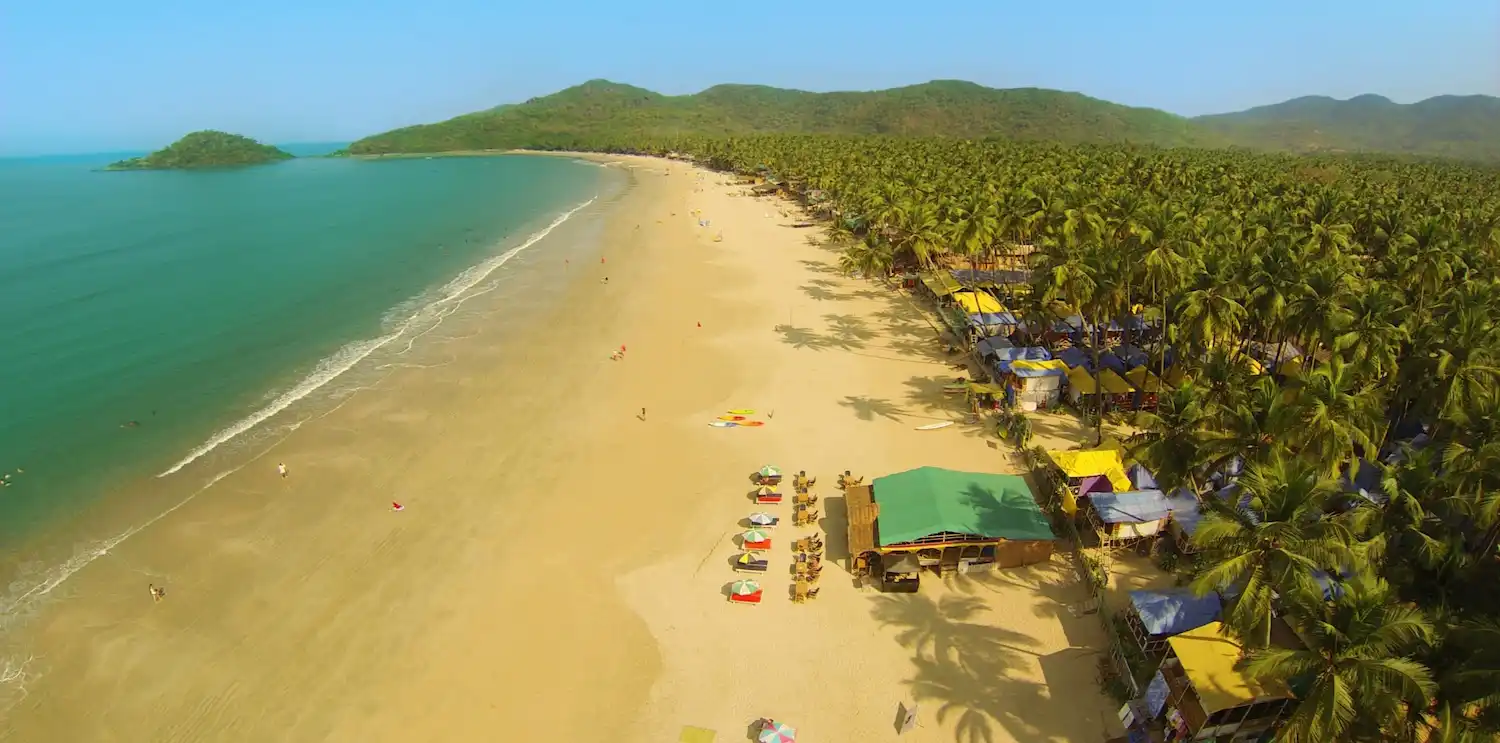 Scenic beach and coastal landscape in South Goa
