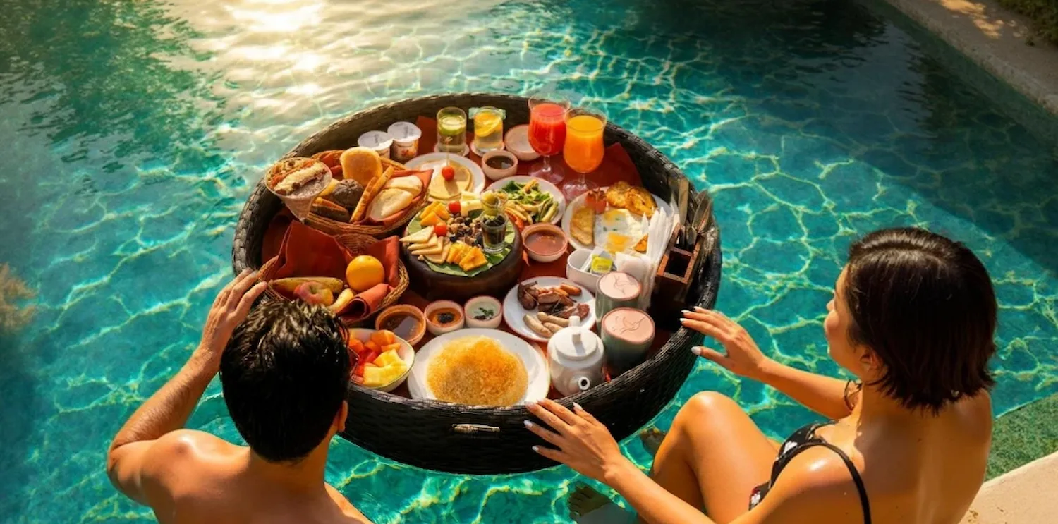 Poolside relaxation at an adults-only resort in South Goa