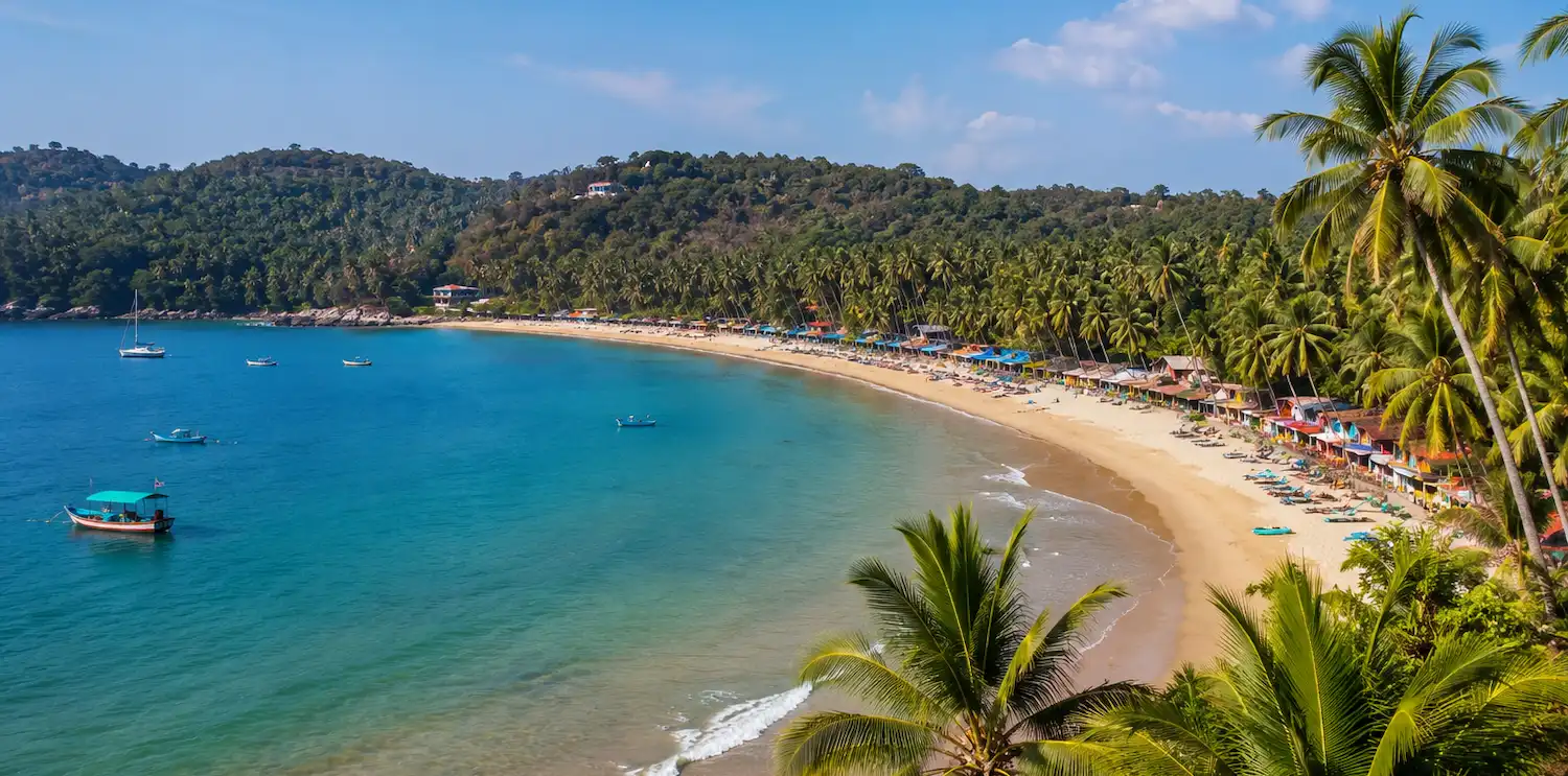 Palolem Beach crescent in South Goa