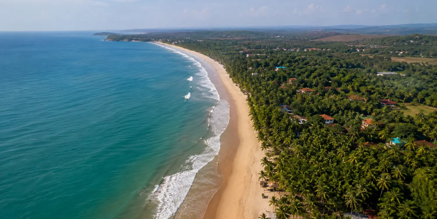 South Goa coastline from above near Benaulim