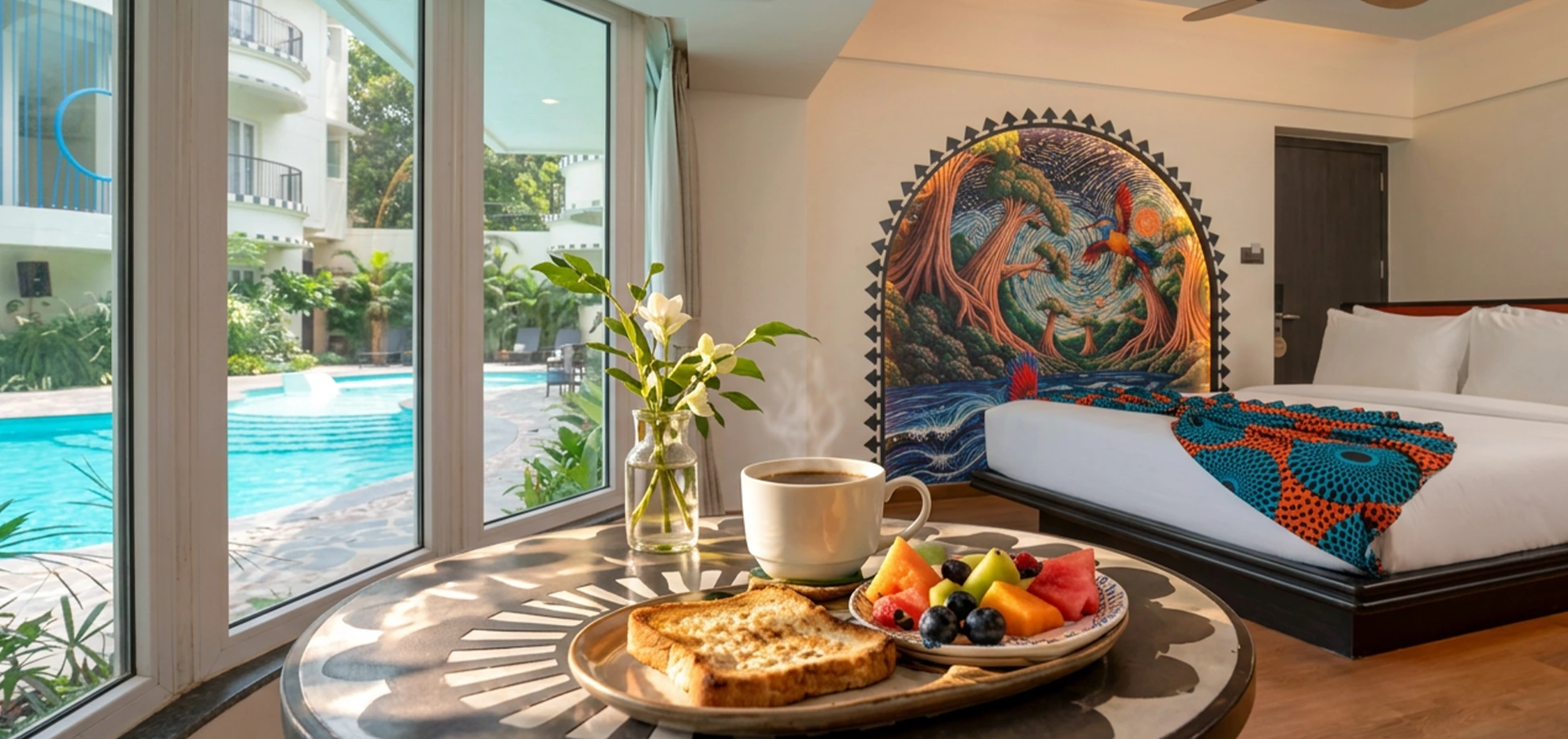 Hotel in Benaulim Showcasing a Vibrant Slider | Inviting Fun Days and Luxurious Nights at Benaulim Beach.