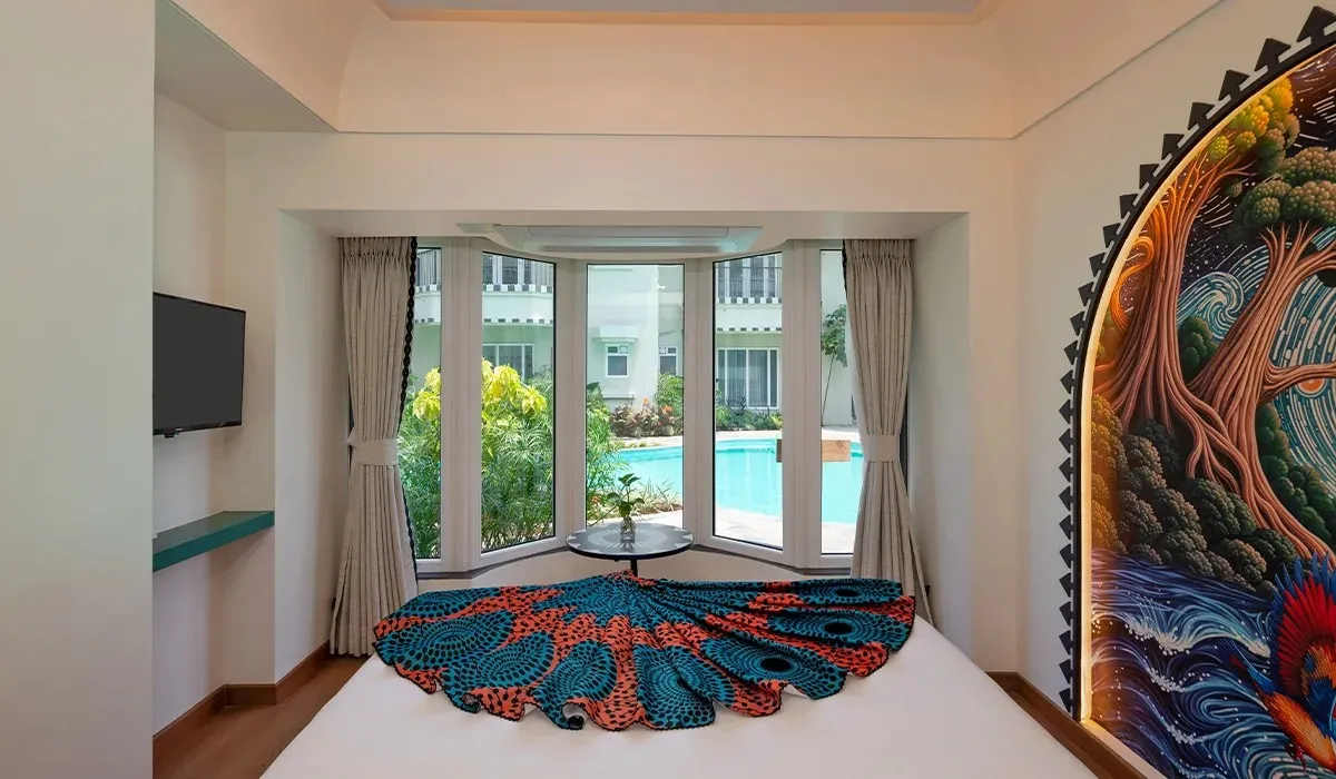 Luxury hotel room at a beach resort in Goa for couples near Benaulim Beach
