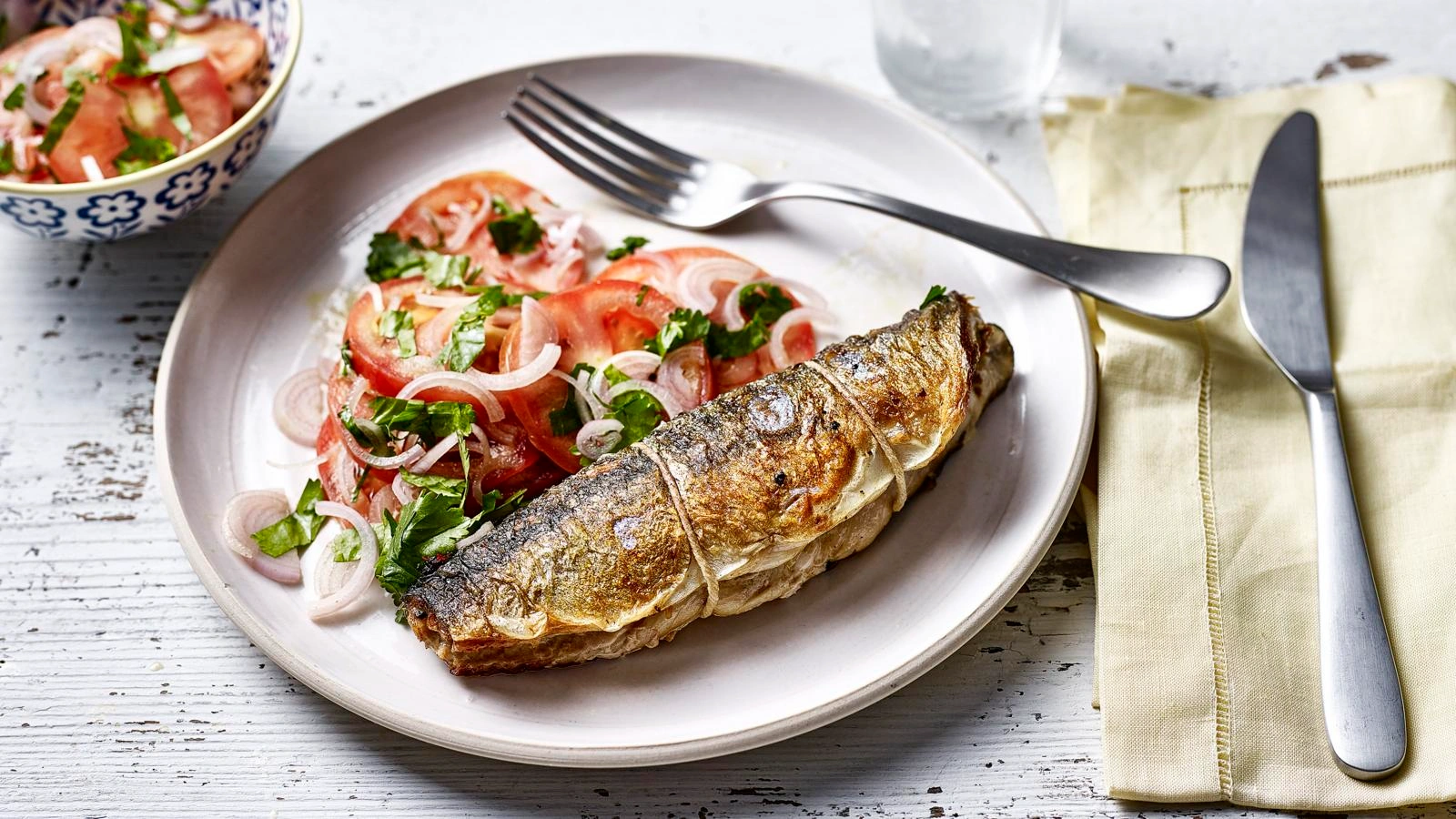 Traditional fish recheado served at a beach resort in South Goa India